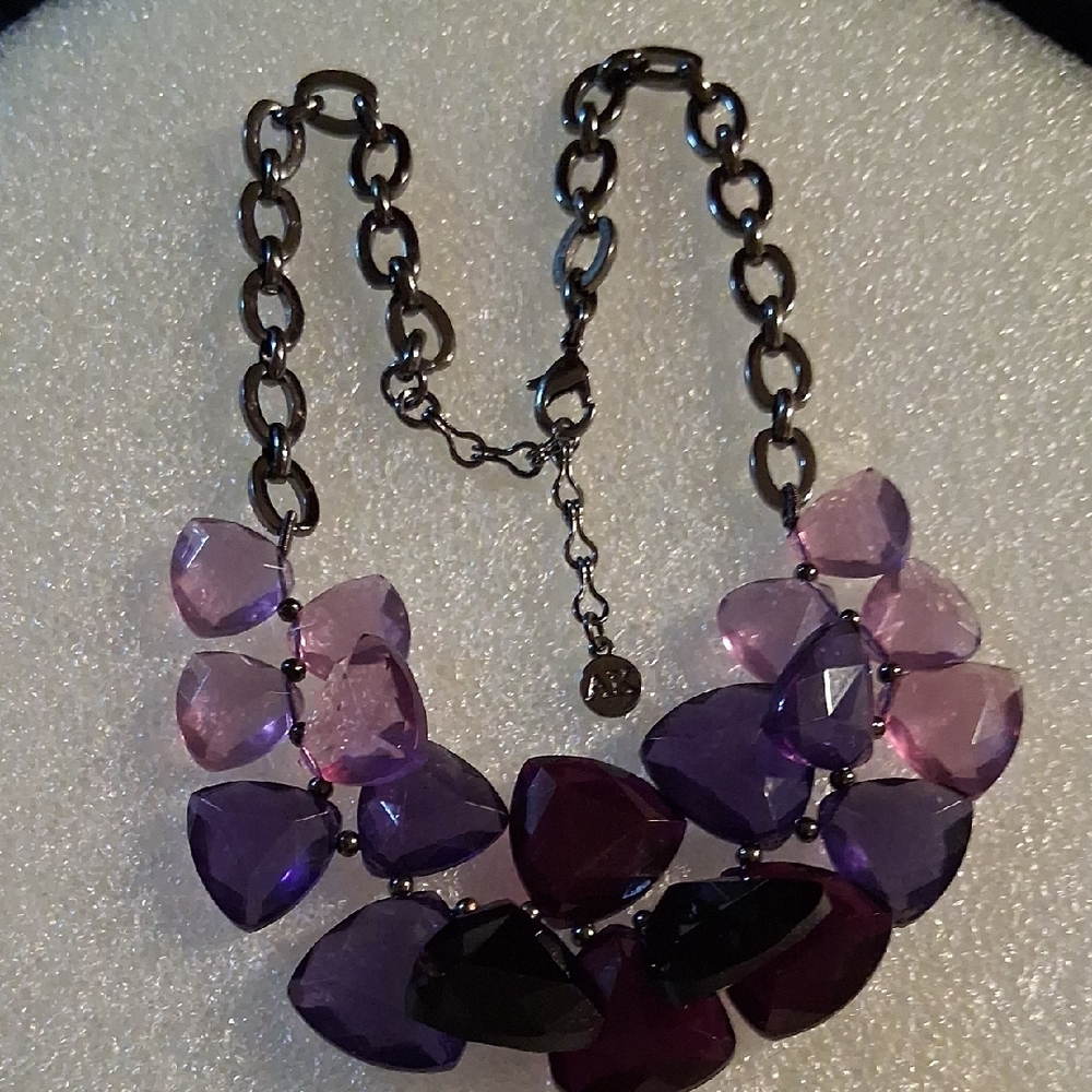 Anne Klein Purple and Pink Layered Necklace